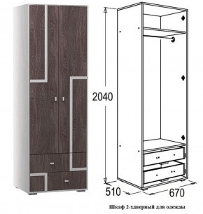 Шкаф 670 мм 2-х дверный для одежды Омега 16 (штанга) в Югорске - yugorsk.mebel-e96.ru